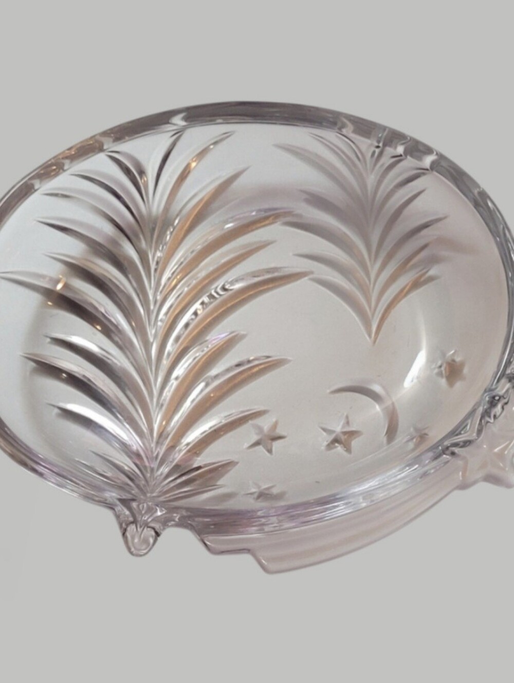 VINTAGE STUDIO NOVA MIKASA STARRY NIGHT CRYSTAL OVAL CANDY TIDBIT BOWL WY258/257